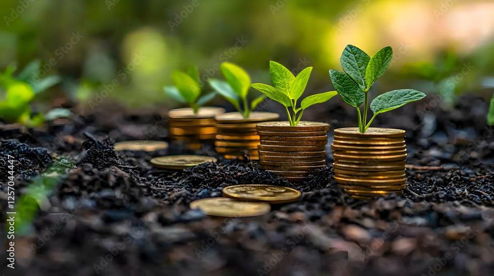 custom made wallpaper toronto digitalGrowing money coins & plants in soil