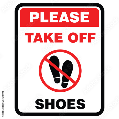 Please, take off shoes, sign vector