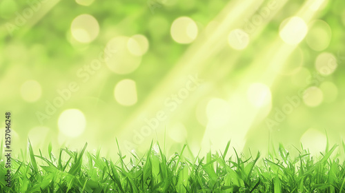 Sunlight filtering through lush green grass natural setting nature photography tranquil environment close-up view serenity concept