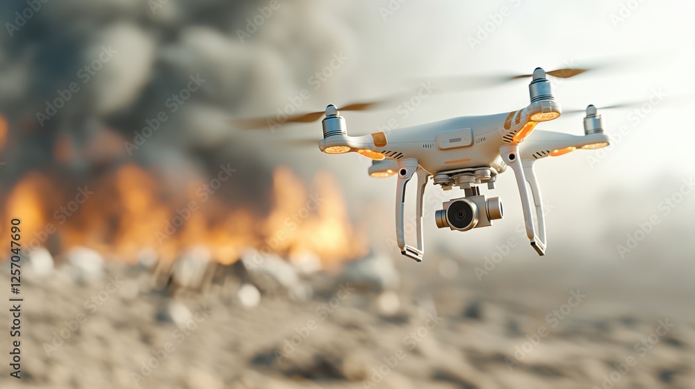 High-Tech Drone Navigating Through Thick Smoke in Disturbing Environment High-Tech Drone Navigating Through Thick Smoke in Disturbing Environment