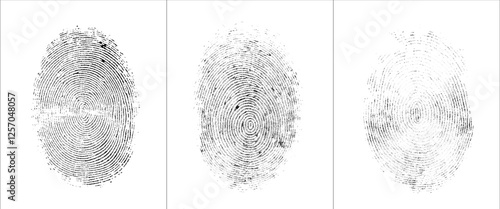 Obraz na płótnie Vector black fingerprint on white Transparent background. w salonie