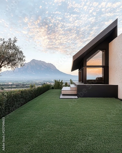 Contemporary House Overlooking Scenic Mountain Landscape