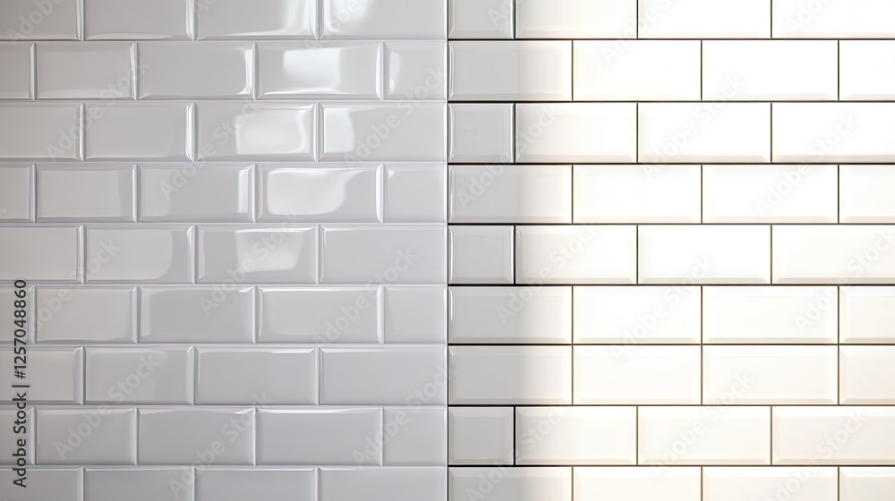 A side-by-side comparison of glossy and matte acrylic-painted tiles. A side-by-side comparison of glossy and matte acrylic-painted tiles.