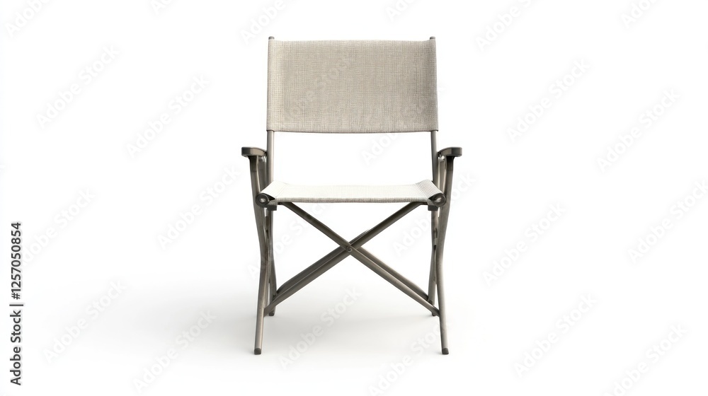 Fototapeta premium Folding Chair, Neutral Color, Studio Shot, Product Photography, for Home