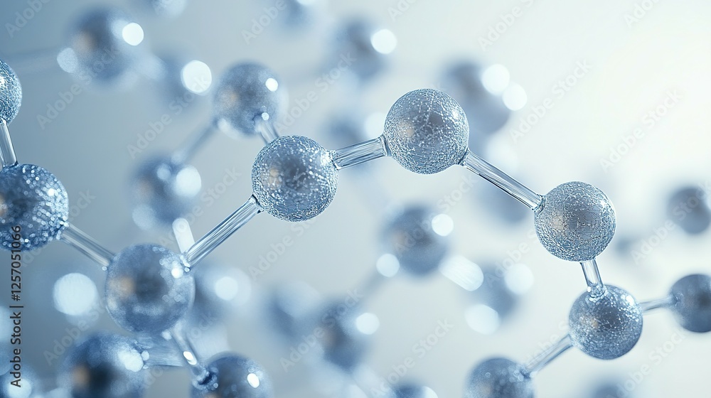 Abstract Molecular Structure in Cool Tones Abstract Molecular Structure in Cool Tones