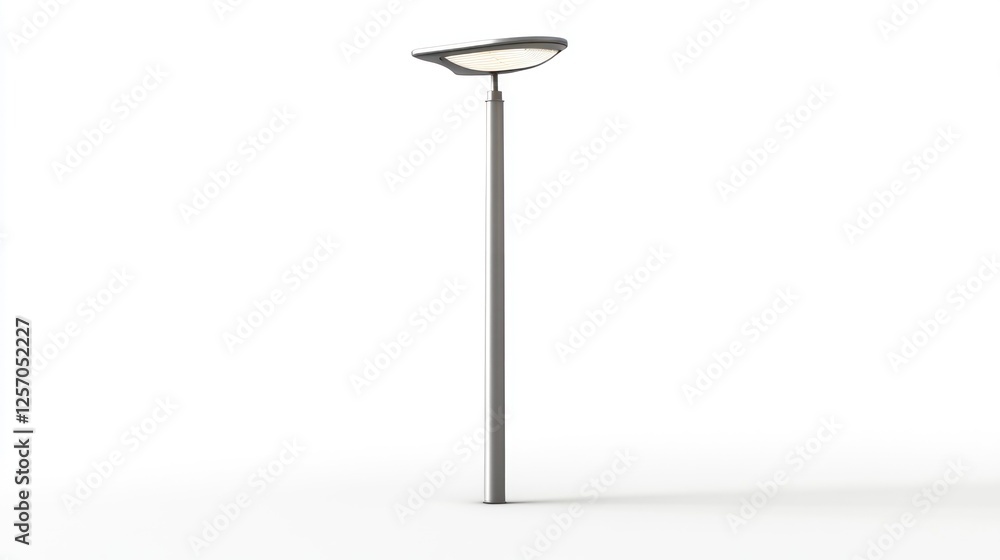 Modern street lamp, isolated on white, urban lighting design, architectural rendering for catalogs Modern street lamp, isolated on white, urban lighting design, architectural rendering for catalogs