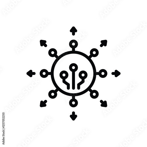Black line icon for decentralized finance