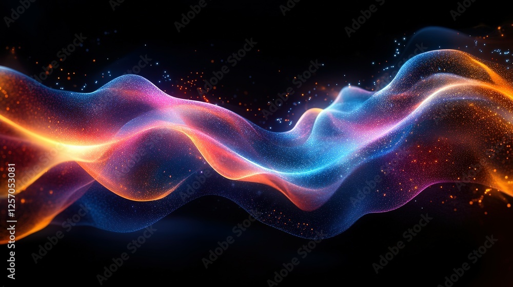 Abstract Colorful Waves of Light and Particles Abstract Colorful Waves of Light and Particles
