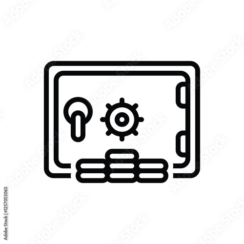 Black line icon for pos