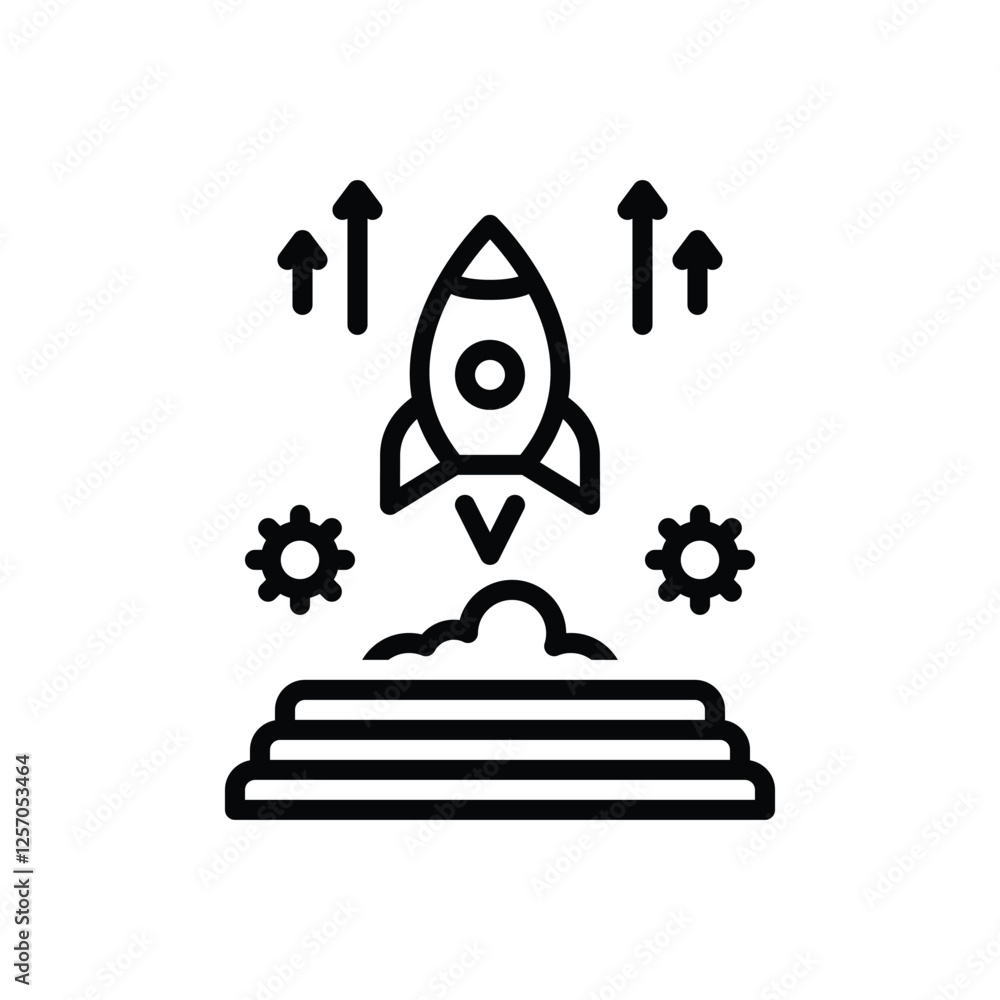 Black line icon for startup Black line icon for startup