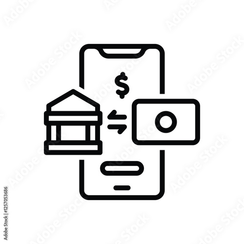 Black line icon for transaction