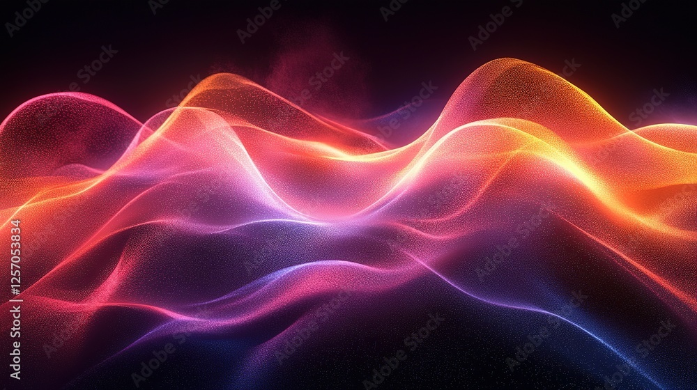 Obraz premium Abstract Colorful Waves of Glowing Particles