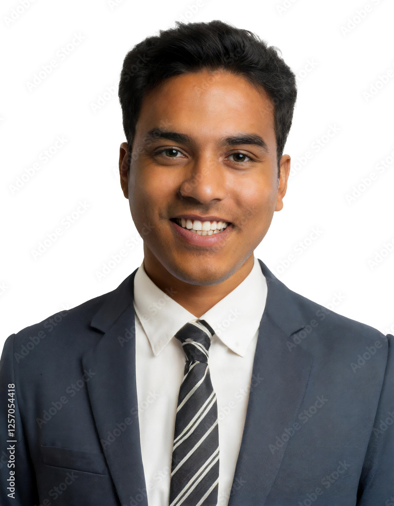 Portrait of only one Man. White Background. Portrait of only one Man. White Background.