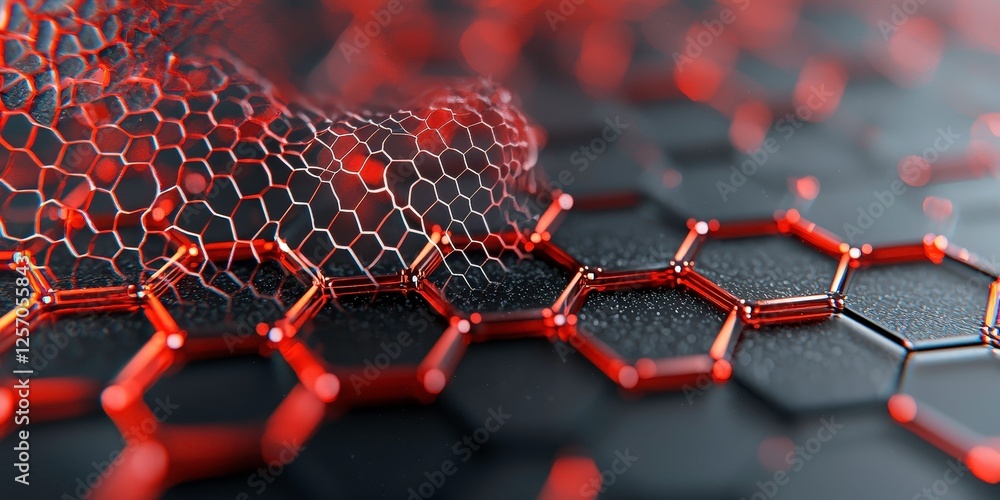 dynamic 3D hexagon background with intricate geometric patterns and metallic textures. abstract design features blend of copper and black tones, creating futuristic and sophisticated look dynamic 3D hexagon background with intricate geometric patterns and metallic textures. abstract design features blend of copper and black tones, creating futuristic and sophisticated look