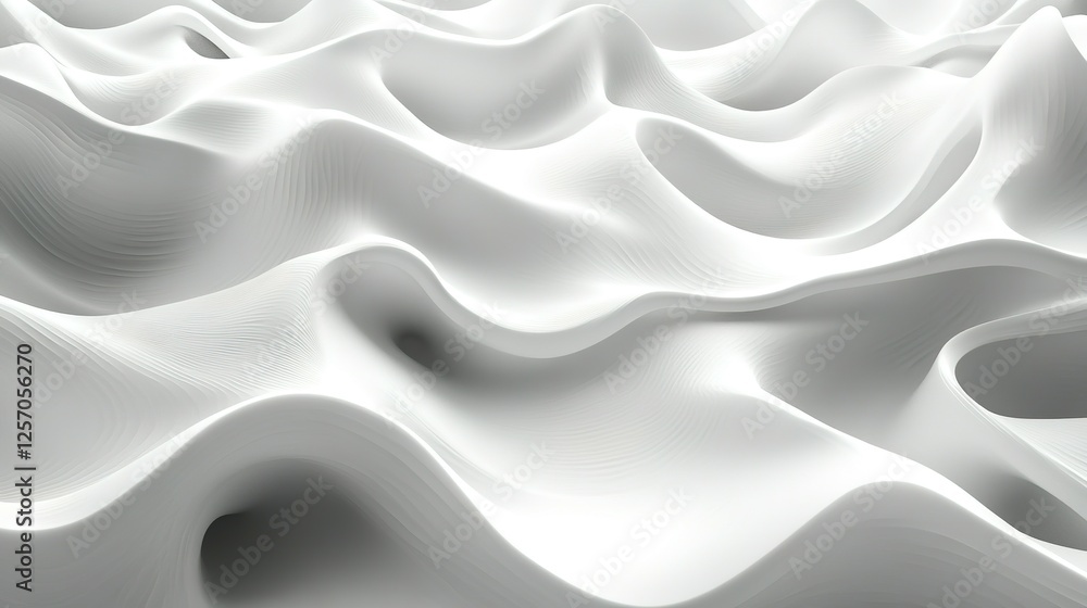 Obraz premium Abstract White Wavelike Surface Design Texture