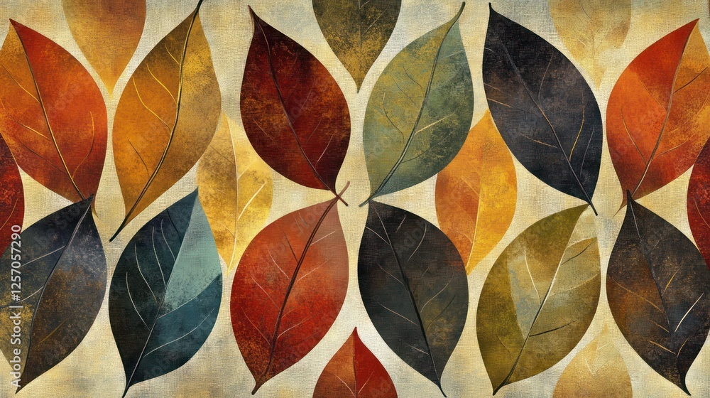 Autumnal leaf pattern, textured background. Autumnal leaf pattern, textured background.