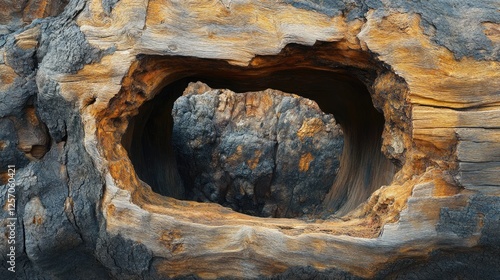 Wallpaper Mural A wooden plank partially hollowed out due to an active termite colony. Torontodigital.ca