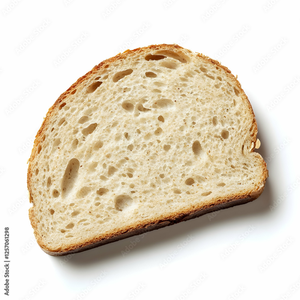 Sliced bread, close-up, white background, food photography Sliced bread, close-up, white background, food photography