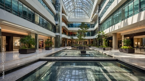 a modern commercial real estate complex with multiple office buildings