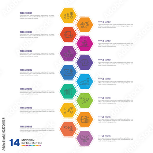 Infographic 14 step for presentation