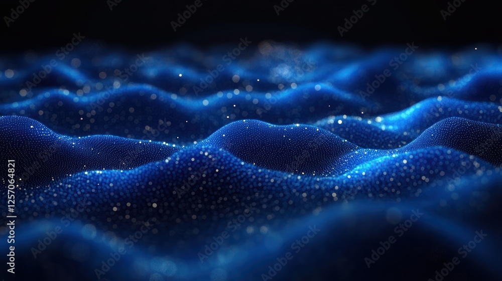 Digital Ocean Abstract Blue Particles 3D Visualization Data Technology Geometric Background Futuristic Art Digital Ocean Abstract Blue Particles 3D Visualization Data Technology Geometric Background Futuristic Art