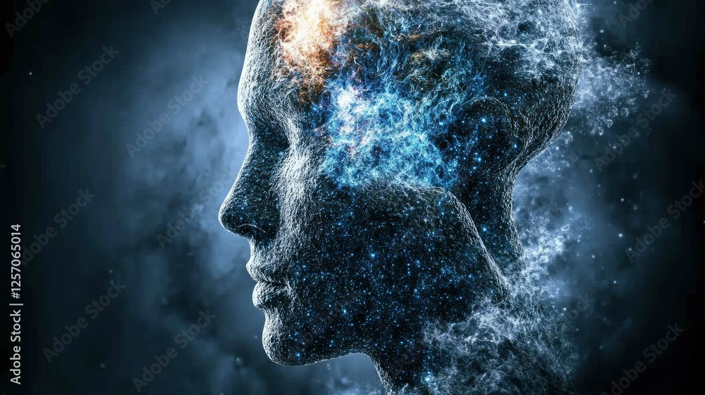 Cosmic Consciousness Abstract Portrait of a Starry Head Cosmic Consciousness Abstract Portrait of a Starry Head