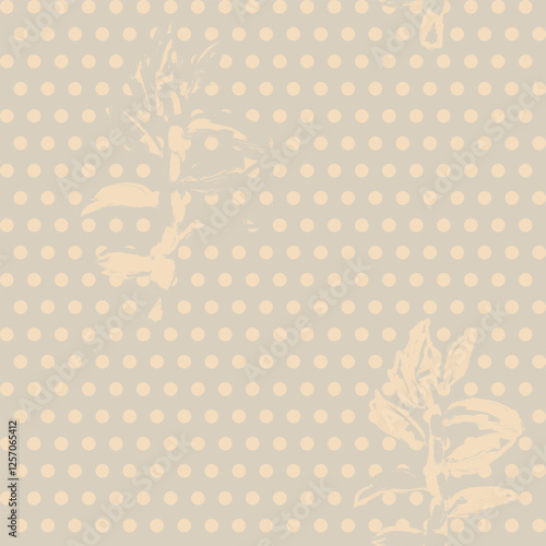 Neutral Colour Floral Striped Seamless Pattern Design