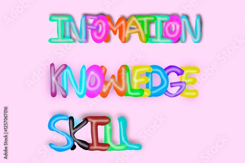 Obraz na plátně The text “INFORMATION KNOWLEDGE Skill” in bright and colorful typography, convey