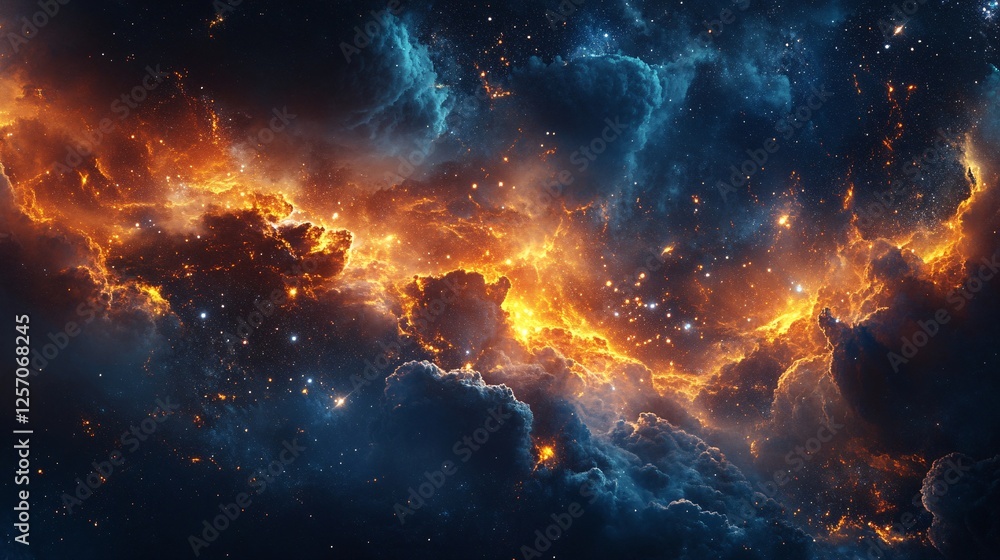 An artistic rendering of constellations glowing in the night sky