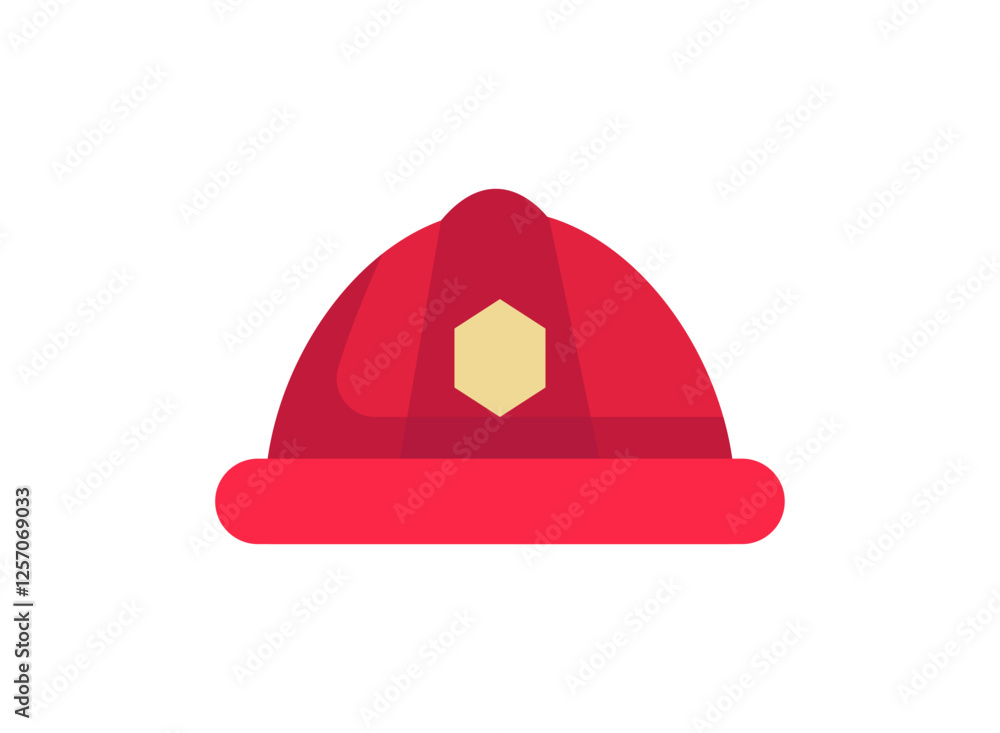 Illustration of an Firefighter Hat Flat Icon Illustration of an Firefighter Hat Flat Icon