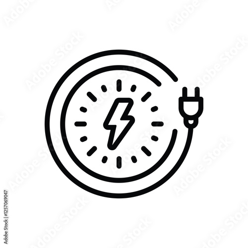 Black line icon for electric