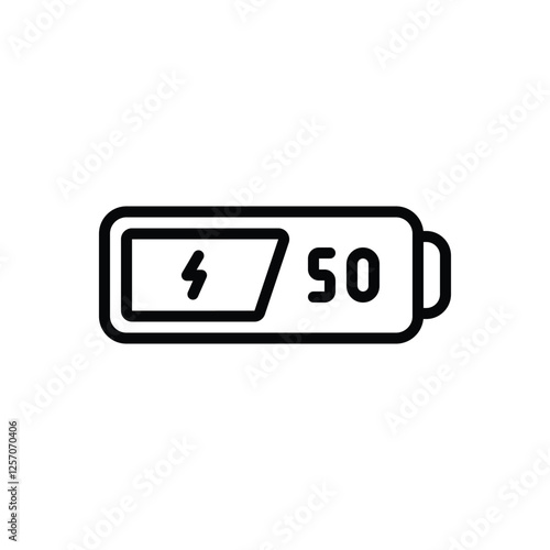 Black line icon for battery