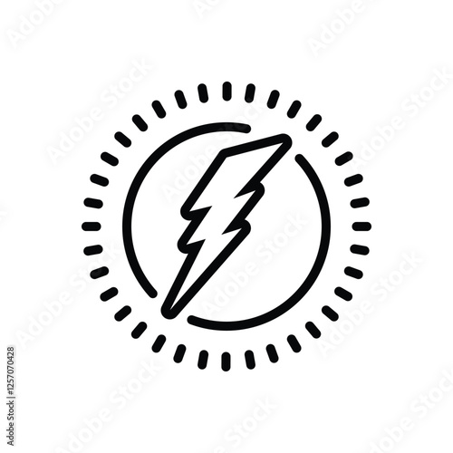 Black line icon for bolt