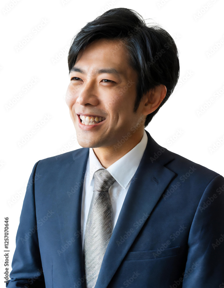 Portrait of only one Man. White Background. Portrait of only one Man. White Background.