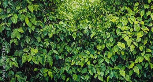 Wallpaper Mural Lush Green Foliage with Vibrant Leaves Creating a Natural Canopy in a Tranquil Outdoor Setting Torontodigital.ca