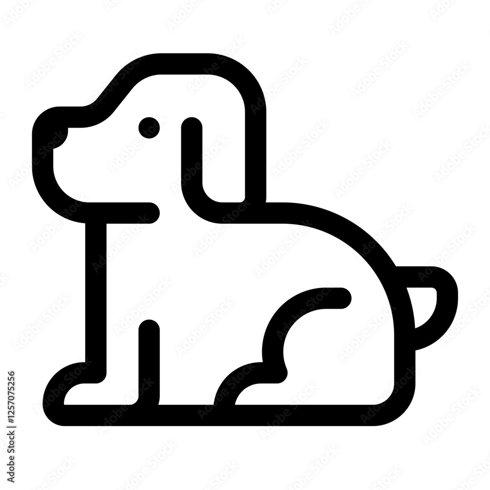 Dog Line Icon. Single icon, line vector icon Dog Line Icon. Single icon, line vector icon