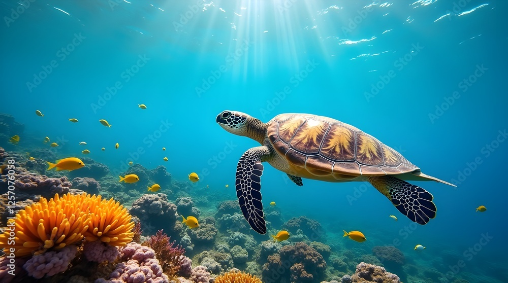 Fototapeta premium sea turtle swimming
