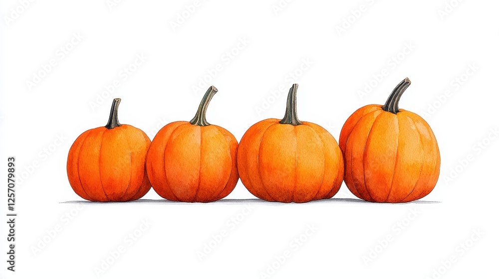 Harvesting autumn delights four vibrant pumpkins farm setting still life natural light close-up view seasonal beauty