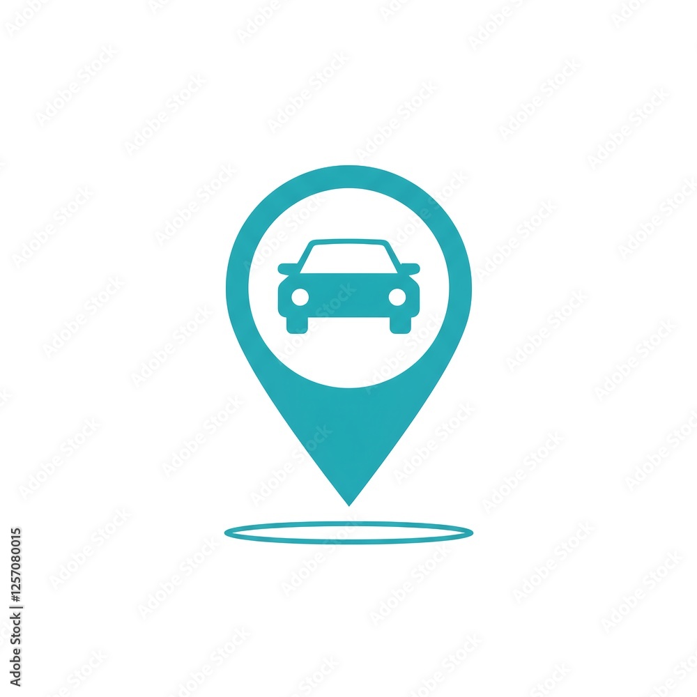Car Location Pin Icon: GPS Navigation Symbol for Ridesharing Apps and Maps Car Location Pin Icon: GPS Navigation Symbol for Ridesharing Apps and Maps