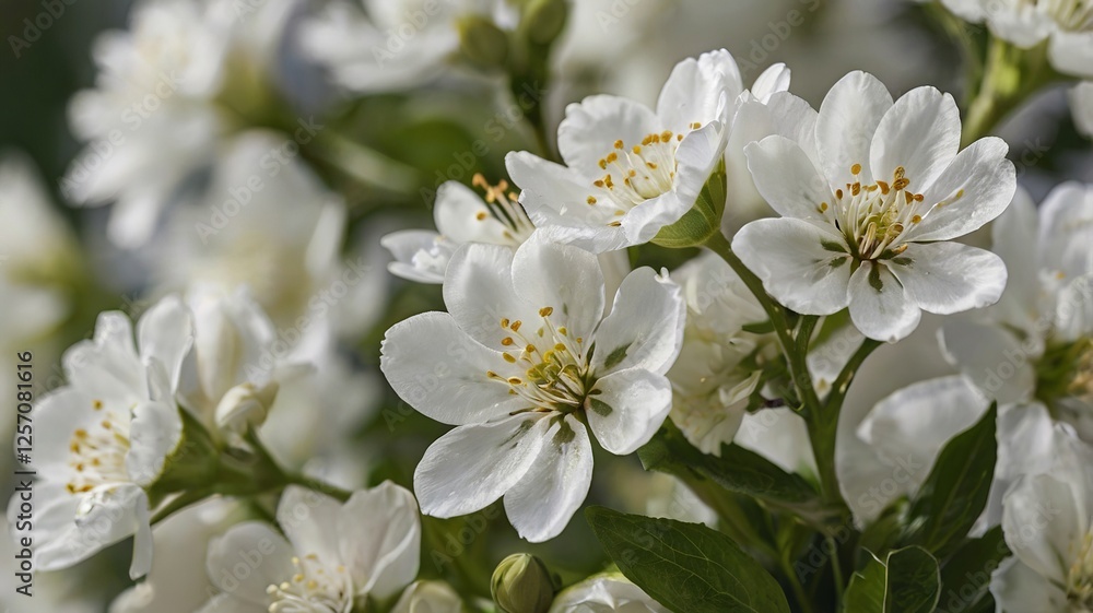 Obraz premium Closeup View Of Blooming White Flowers