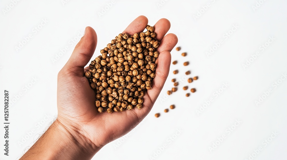 Chia Seeds in White Bowl, Top View, Perfect for Advertising with Ample Space for Text Caption Chia Seeds in White Bowl, Top View, Perfect for Advertising with Ample Space for Text Caption