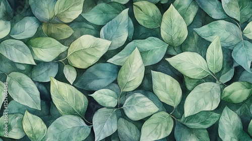 Soft Green Watercolor Leaves Background for Organic Designs