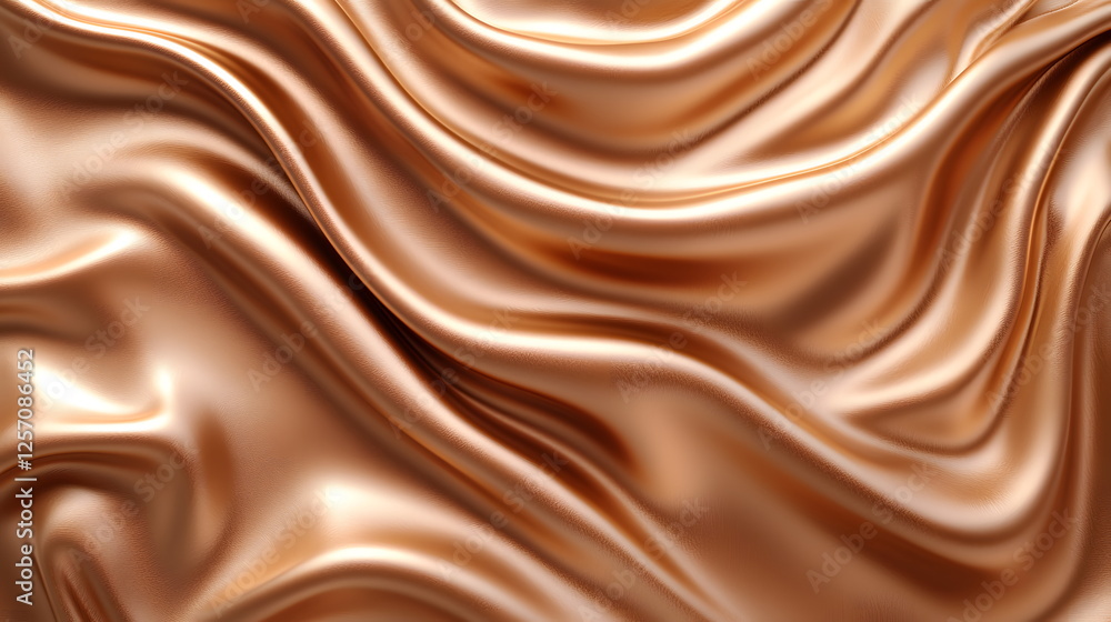 Shiny copper fabric with a smooth, flowing texture highlighting its luxurious and vibrant appearance Shiny copper fabric with a smooth, flowing texture highlighting its luxurious and vibrant appearance