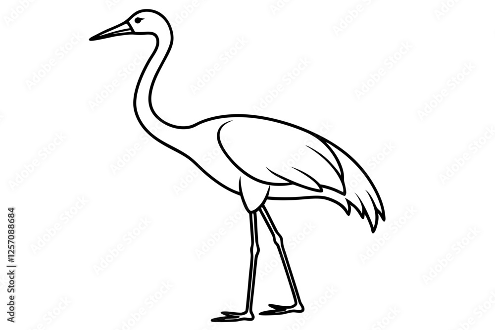 Naklejka premium Modern Crane Line Drawing