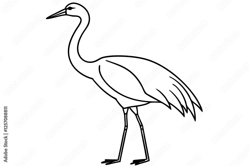 Obraz premium Modern Crane Line Drawing
