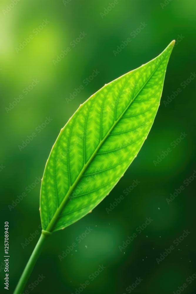 Isolated organic green tea leaf against bright background, , isolated Isolated organic green tea leaf against bright background, , isolated