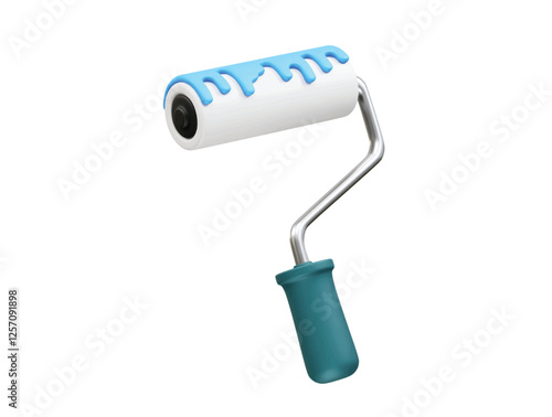 Paint Roller icon 3d rendering illustration