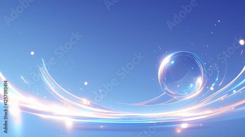 Abstract background with ethereal glowing orbs in soft blues and purples. Depicts tranquility and mysticism. Symbolizes illumination and calm. Ideal for serene and dreamy designs.