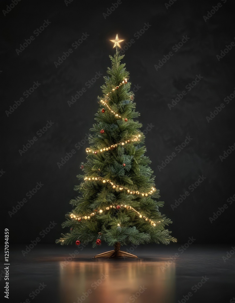 Minimalist abstract Christmas tree on a dark background with simple yet elegant lighting, winter, simple Minimalist abstract Christmas tree on a dark background with simple yet elegant lighting, winter, simple