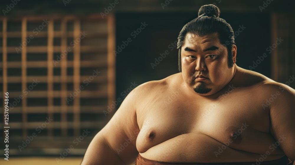 Obraz premium The Intense Gaze of a Sumo Wrestler